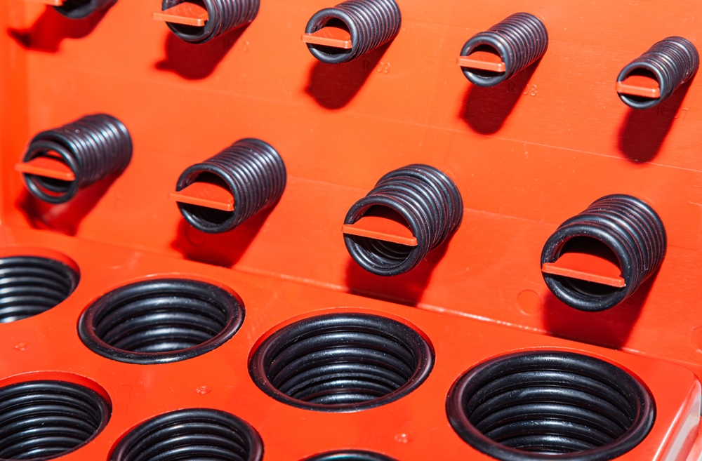 Rubber O-rings stacked together