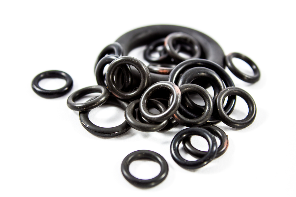 Pile of O-Rings on a White Background